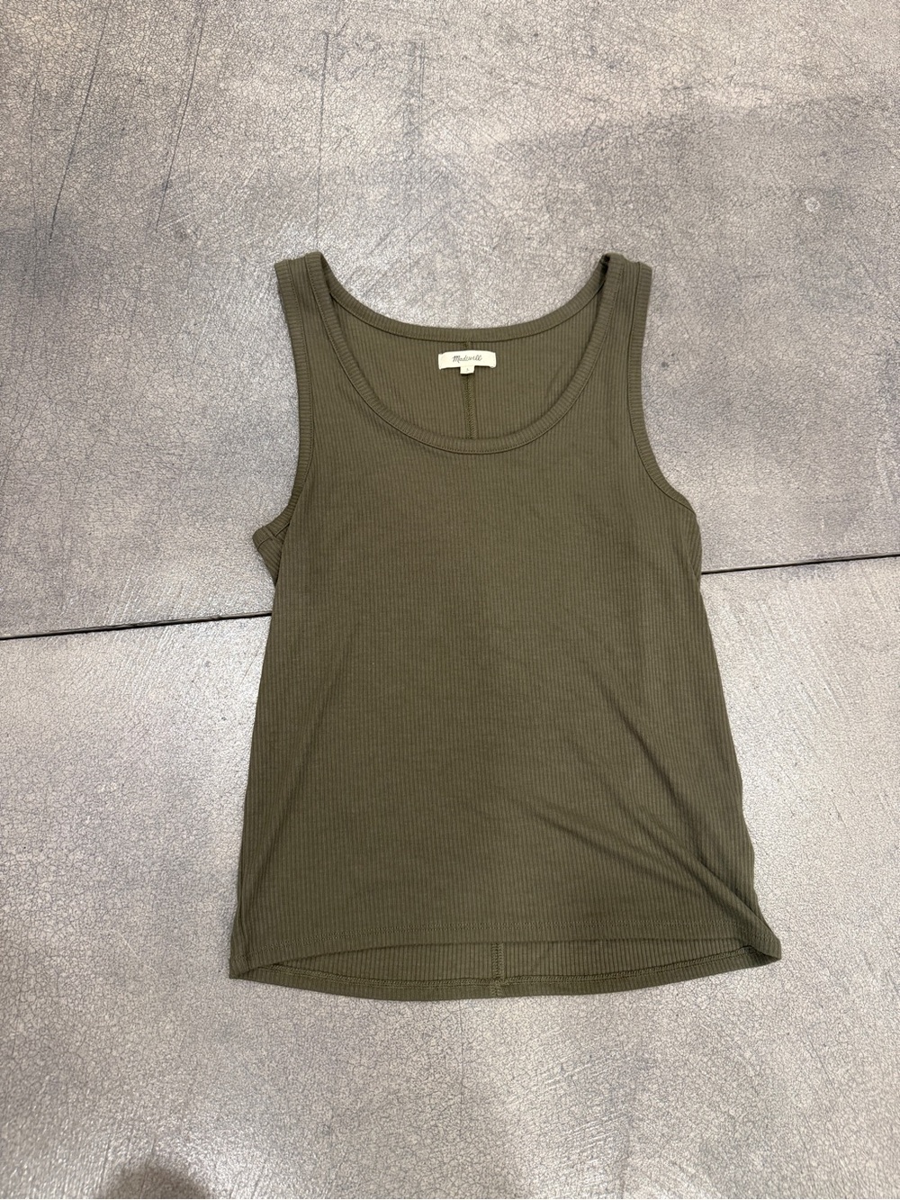 Madewell Olive Ribbed Tank Top